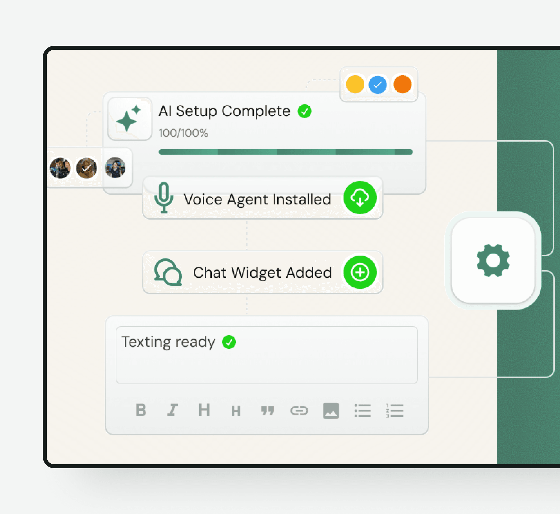 Illustration of installing and configuring the website chat widget