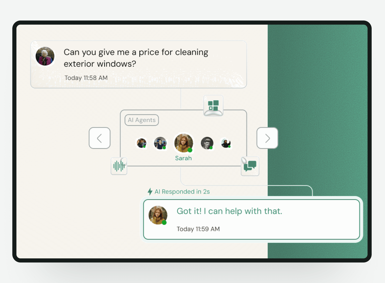 AI agent answering a lead instantly and booking an appointment